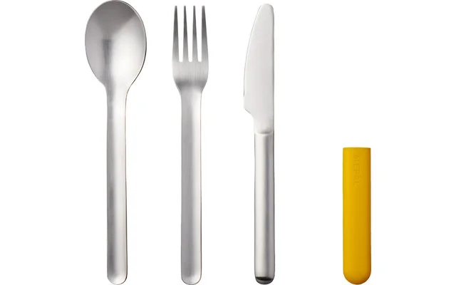 Mepal Bloom Edelstahl Besteck Set Inkl. Kunststoffhülle 3-tlg. Pebble Black – Bild 2