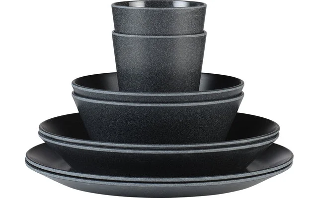 Mepal Bloom Melamin Geschirr-Set 8-teilig Pebble Black – Bild 4