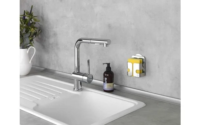 Wenko Turbo-Loc Edelstahl Schwammhalter Rostfrei, Befestigen Ohne Bohren – Bild 3