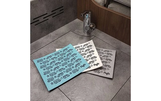 Pufz Schwedisches Geschirrtuch Wohnwagen Retro Grau – Bild 6