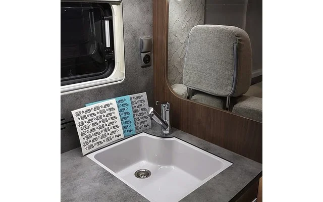 Pufz Schwedisches Geschirrtuch Wohnwagen Retro Grau – Bild 7