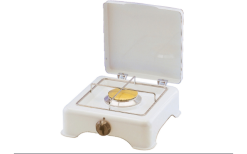 GOK Gaskocher 2-flammig 50 Mbar 3,5 KW Weiss Anschluss RST8 Edelstahl-Rost Verchromt