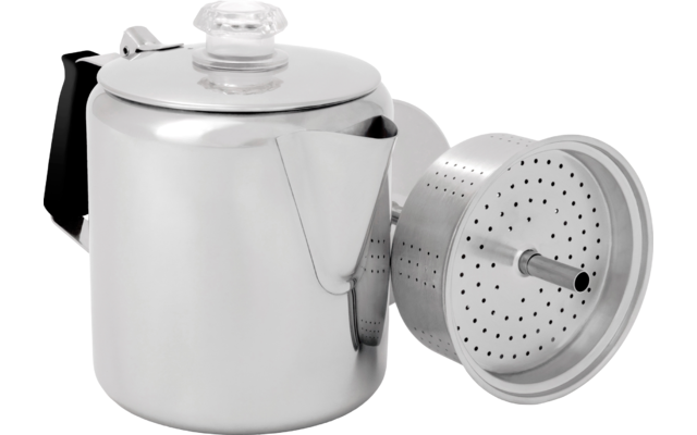 GSI Edelstahl Kaffeekocher Für 6 Tassen Mit Silikon Handgriff 0,9 Liter