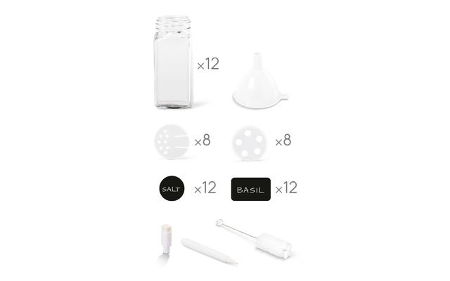 Metaltex Shake-It Gewürzstreuer Set 12 Gläser – Bild 3