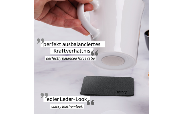 Silwy® Porzellan Magnet-Henkel-Tassen CAMPING 2er-Set Inkl. Metall-Nano-Gel-Pads BLACK (0,27 L) – Bild 5