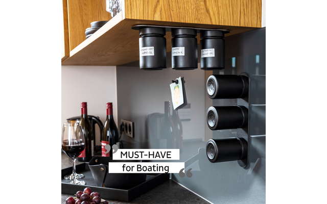 Silwy® Feinkost-Magnetgläser WHITE & CLASSY (192 Ml) 3er-Set Inkl. Metallleiste – Bild 6