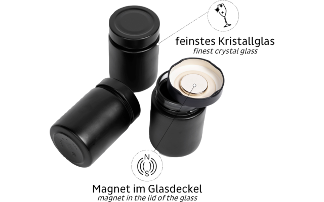 Silwy® Feinkost-Magnetgläser WHITE & CLASSY (192 Ml) 3er-Set Inkl. Metallleiste – Bild 2
