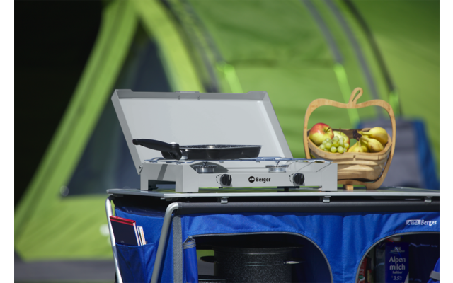 Berger 2-flammiger Gaskocher Silber, Grau 4,6 Kw Ohne Zündsicherung – Bild 2
