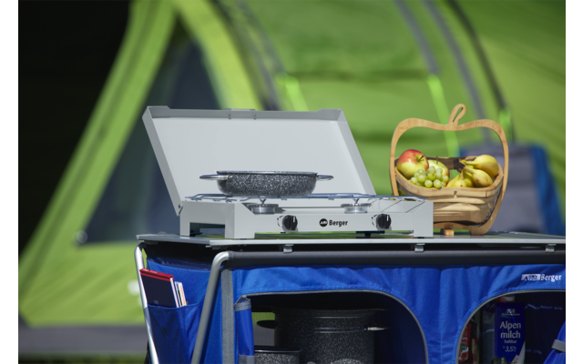Berger 2-flammiger Gaskocher Silber, Grau 4,6 Kw Ohne Zündsicherung – Bild 3