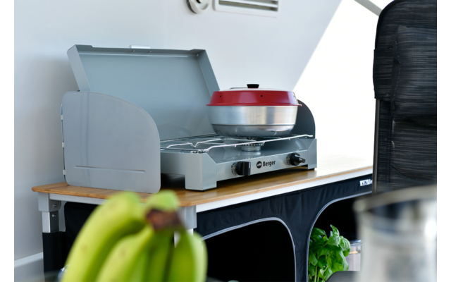 Berger 2-flammiger Gaskocher Silber, Grau 4,6 Kw Ohne Zündsicherung – Bild 5